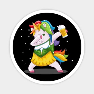 Oktoberfest Party Unicorn beer Mass and Dirndl Magnet